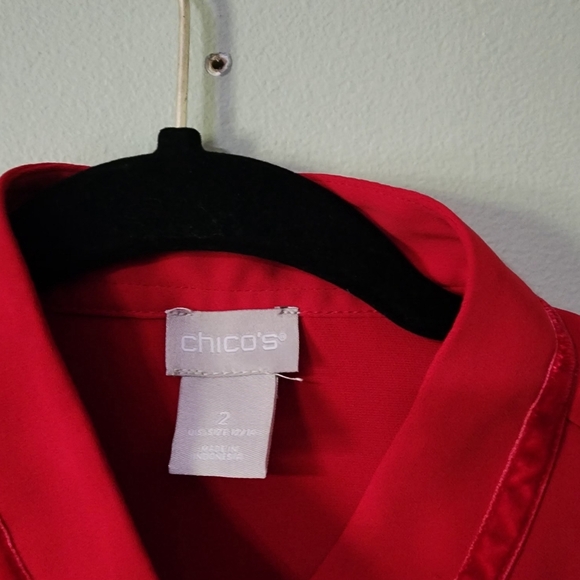 Chicos blouse size 2 red career wear - Picture 7 of 8